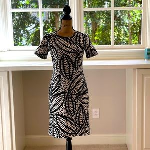 Ann Taylor Geometric Blk/wht Dress, 0